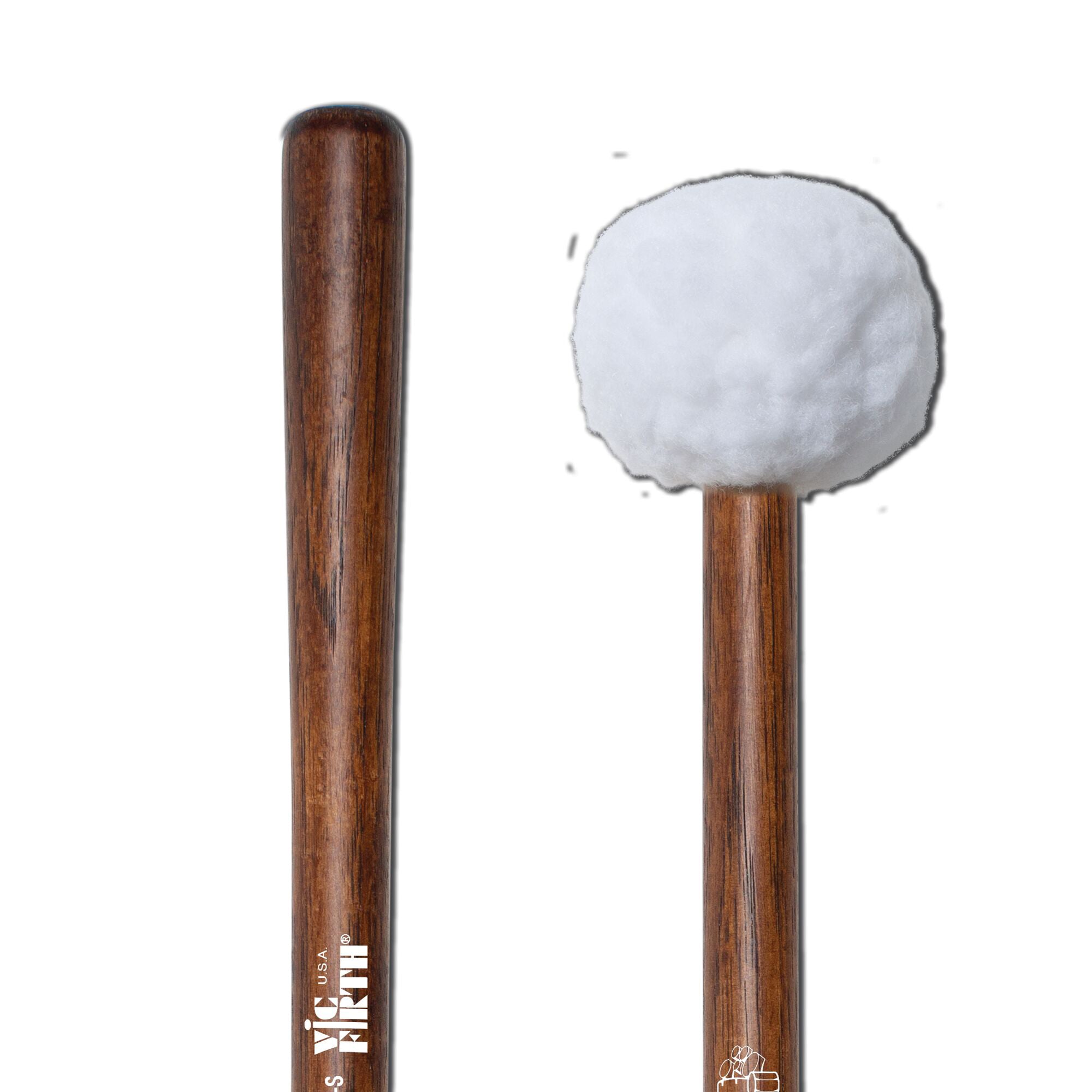 MB1S - Corpsmaster Bass Mallets - Small Head, Soft – Vic Firth